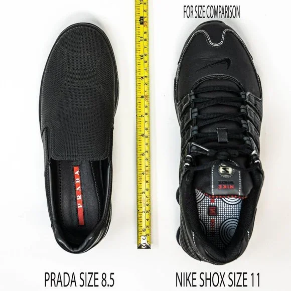 Prada Men's Black Leather with pattern Loafers 10US - Picture 9 of 11